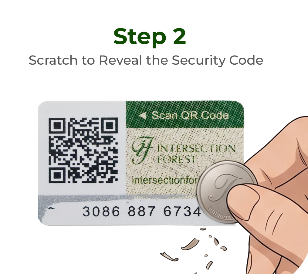 Step 2: scratch the label to reveal the security code.