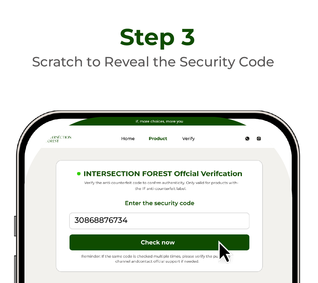 Step 3: scratch the label to reveal the security code.
